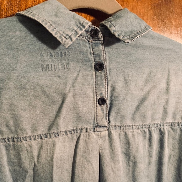 DENIM COLLARED OVERSIZED SHIRT - Picture 2 of 2